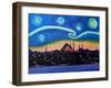 Starry Night in Istanbul Turkey Van Gogh-Markus Bleichner-Framed Art Print