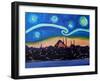 Starry Night in Istanbul Turkey Van Gogh-Markus Bleichner-Framed Art Print