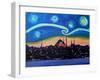 Starry Night in Istanbul Turkey Van Gogh-Markus Bleichner-Framed Art Print