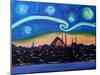 Starry Night in Istanbul Turkey Van Gogh-Markus Bleichner-Mounted Art Print