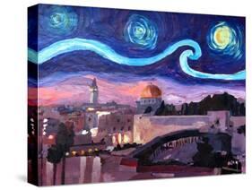 Starry Night in Jerusalem over Wailing Wall-Markus Bleichner-Stretched Canvas