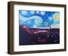 Starry Night in Landshut Van Gogh Inspirations-Markus Bleichner-Framed Art Print
