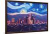 Starry Night in Los Angeles - Van Gogh Inspiration-Markus Bleichner-Framed Art Print