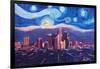 Starry Night in Los Angeles - Van Gogh Inspiration-Markus Bleichner-Framed Art Print