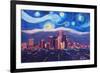 Starry Night in Los Angeles - Van Gogh Inspiration-Markus Bleichner-Framed Art Print