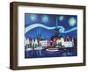 Starry Night in Luebeck Germany with Van Gogh Insp-Martina Bleichner-Framed Art Print