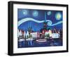 Starry Night in Luebeck Germany with Van Gogh Insp-Martina Bleichner-Framed Art Print