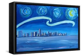 Starry Night in Miami - Van Gogh Inspirations-Markus Bleichner-Framed Stretched Canvas