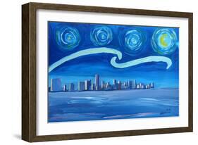 Starry Night in Miami - Van Gogh Inspirations-Markus Bleichner-Framed Art Print
