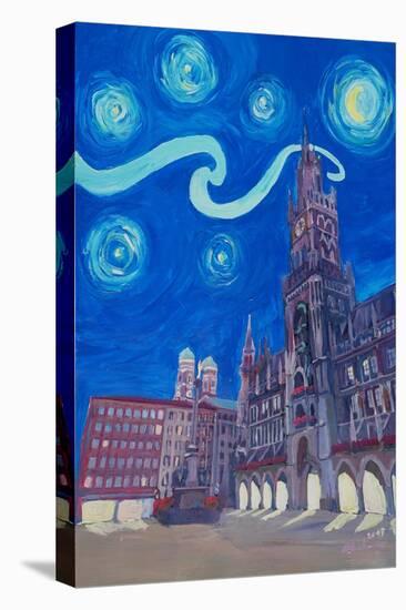 Starry Night In Munich - Van Gogh Inspirations-Markus Bleichner-Stretched Canvas