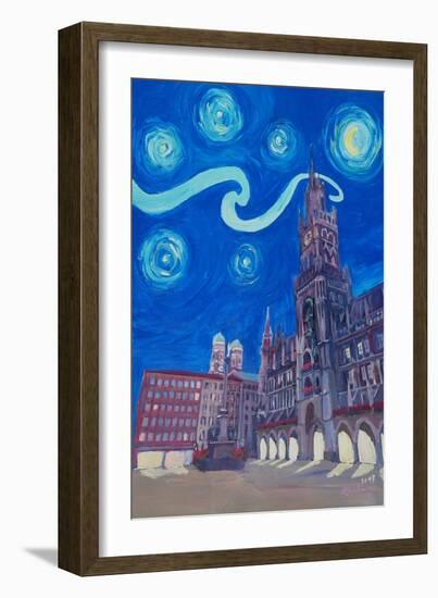 Starry Night In Munich - Van Gogh Inspirations-Markus Bleichner-Framed Art Print