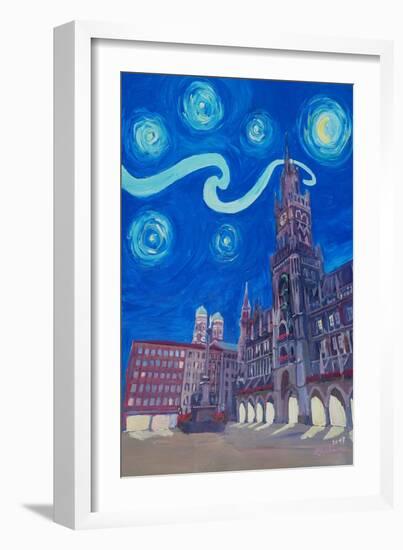 Starry Night In Munich - Van Gogh Inspirations-Markus Bleichner-Framed Art Print