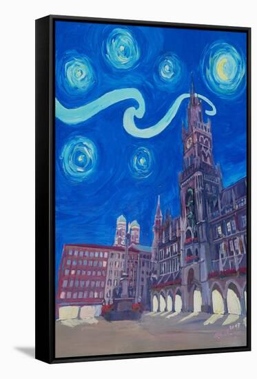 Starry Night In Munich - Van Gogh Inspirations-Markus Bleichner-Framed Stretched Canvas