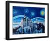 Starry Night in Neuschwanstein - Romantic Castle-Markus Bleichner-Framed Art Print