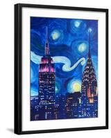 Starry Night In New York-M Bleichner-Framed Art Print