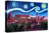 Starry Night in Nuremberg Germany with Castle and-Martina Bleichner-Stretched Canvas