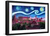 Starry Night in Nuremberg Germany with Castle and-Martina Bleichner-Framed Premium Giclee Print