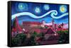 Starry Night in Nuremberg Germany with Castle and-Martina Bleichner-Framed Stretched Canvas