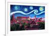 Starry Night in Nuremberg Germany with Castle and-Martina Bleichner-Framed Art Print