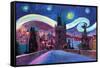 Starry Night in Prague Van Gogh Inspirations-Markus Bleichner-Framed Stretched Canvas