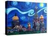 Starry Night in St Petersburg Russia-Martina Bleichner-Stretched Canvas