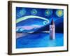 Starry Night in Switzerland Vierwaldstaetter-Martina Bleichner-Framed Art Print