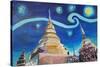 Starry Night in Thailand Van Gogh Inspirations i-Martina Bleichner-Stretched Canvas