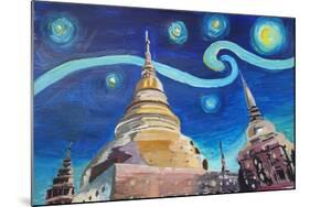 Starry Night in Thailand Van Gogh Inspirations i-Martina Bleichner-Mounted Art Print