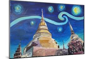 Starry Night in Thailand Van Gogh Inspirations i-Martina Bleichner-Mounted Art Print