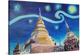 Starry Night in Thailand Van Gogh Inspirations i-Martina Bleichner-Stretched Canvas