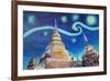 Starry Night in Thailand Van Gogh Inspirations i-Martina Bleichner-Framed Art Print