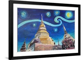 Starry Night in Thailand Van Gogh Inspirations i-Martina Bleichner-Framed Art Print