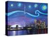 Starry Night in Toronto Ontario Canada-Martina Bleichner-Stretched Canvas