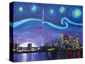 Starry Night in Toronto Ontario Canada-Martina Bleichner-Stretched Canvas