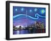 Starry Night in Toronto Ontario Canada-Martina Bleichner-Framed Art Print