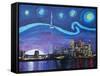 Starry Night in Toronto Ontario Canada-Martina Bleichner-Framed Stretched Canvas