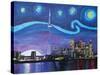 Starry Night in Toronto Ontario Canada-Martina Bleichner-Stretched Canvas