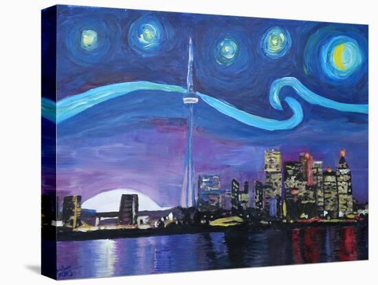 Starry Night in Toronto Ontario Canada-Martina Bleichner-Stretched Canvas