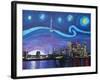 Starry Night in Toronto Ontario Canada-Martina Bleichner-Framed Art Print