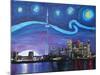 Starry Night in Toronto Ontario Canada-Martina Bleichner-Mounted Art Print