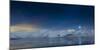 Starry night-Milky Way, over snow covered landscape Winter in Kolgrafarfjordur, Snaefellsnes Pen...-Panoramic Images-Mounted Photographic Print