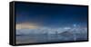Starry night-Milky Way, over snow covered landscape Winter in Kolgrafarfjordur, Snaefellsnes Pen...-Panoramic Images-Framed Stretched Canvas