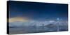 Starry night-Milky Way, over snow covered landscape Winter in Kolgrafarfjordur, Snaefellsnes Pen...-Panoramic Images-Stretched Canvas