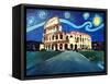Starry Night over Coliseum in Rome Italy with Van-Markus Bleichner-Framed Stretched Canvas
