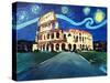 Starry Night over Coliseum in Rome Italy with Van-Markus Bleichner-Stretched Canvas
