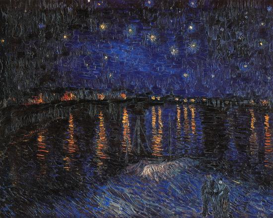 Starry Night Over the Rhone, c.1888-Vincent van Gogh-Framed Textured Art