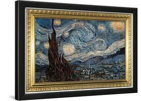 Starry Night Poster with Gilded Faux Frame Border-null-Lamina Framed Poster
