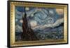 Starry Night Poster with Gilded Faux Frame Border-null-Framed Poster