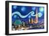 Starry Night Vienna Austria St Stephan Cathedral-Markus Bleichner-Framed Art Print