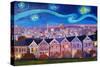 Starry Night with Painted Ladies San Francisco-Markus Bleichner-Stretched Canvas